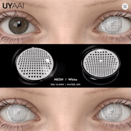 Lentes de Contacto Halloween | Blanco Rejilla